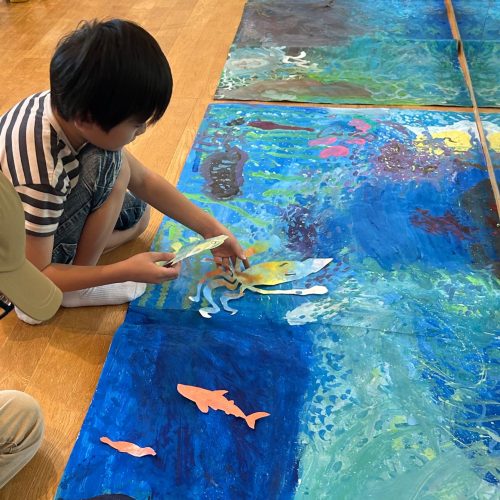 大きな海の絵を作る第2弾！🌊